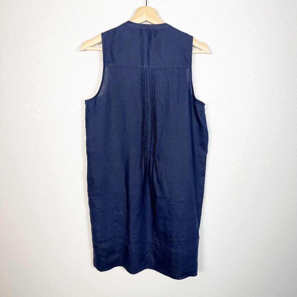 Quince 100% European Linen Sleeveless Dress Womens Size Small Pleated Popover - Picture 6 of 11